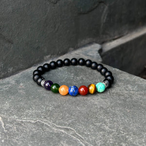 pulsera 7 chakras con onyx